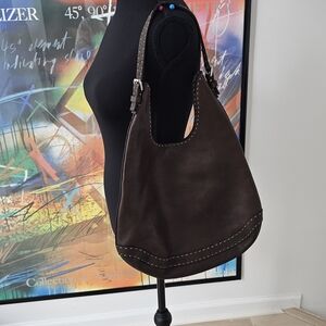 Fendi Dark Brown Leather Shoulder Bag